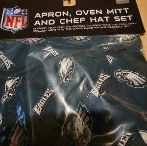 PHILADELPHIA EAGLES APRON,CHEF HAT, MITT